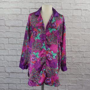Vintage 80s Victorias Secret Floral Night Shirt